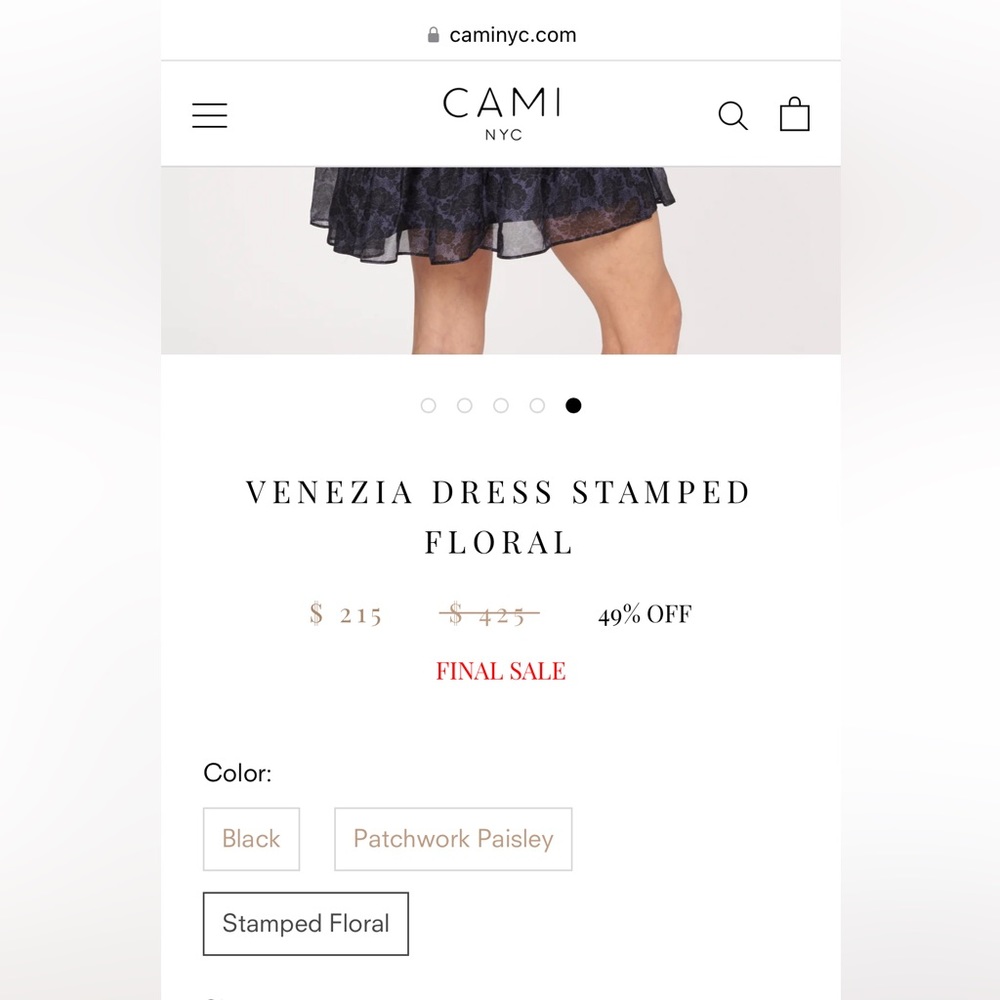 NWT CAMI NYC VENEZIA FLORAL DRESS SZ LARGE - Picture 4 of 4